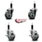 Service Caster 3.5'' Gray Poly Wheel Swivel 1-1/8'' Expanding Stem Caster Set 2 Brakes, 4PK SCC-EX20S3514-PPUB-2-TLB-2-118 - alternate 4
